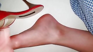 Cum on my wife's feet